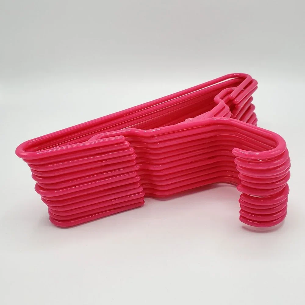 Lot of 17 Childrens Kids Clothes Hangers Plastic 16 Top Notched and 1 Pant Clips